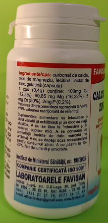 Calciu Magneziu Zinc Fosfor, 40 capsule, Favisan [2]
