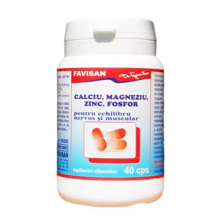 aparatul URINAR - Calciu Magneziu Zinc Fosfor, 40 capsule, Favisan