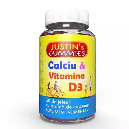 Calciu + Vitamina D3 Justins, 30 jeleuri, Justin Pharma la Nana Plafar