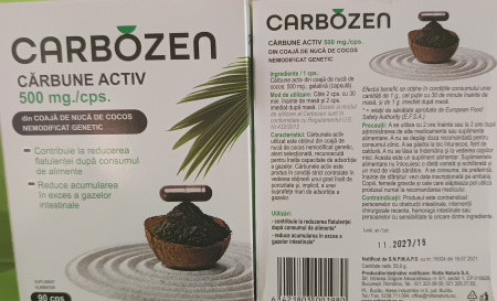CARBOZEN CARBUNE ACTIV, 500 mg, Rotta Natura la Nana Plafar [2]