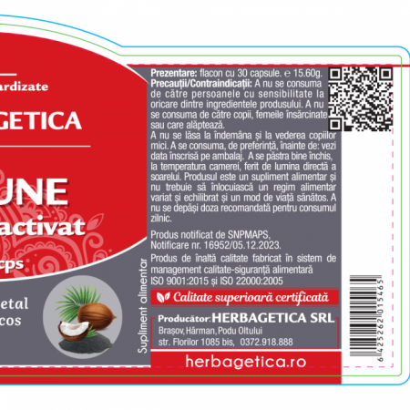 CARBUNE medicinal activat 400mg, Herbagetica [2]