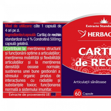 CARTILAJ de RECHIN, 500mg, Herbagetica [1]