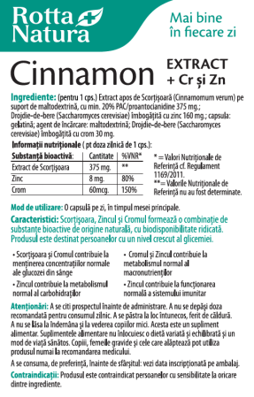 CINNAMON EXTRACT+CROM SI ZINC, Rotta Natura la Nana Plafar [3]