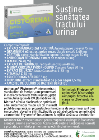 CISTORENAL BIOTICS sanatate Tract Urinar, 15 capsule Remedia la Nana Plafar [1]