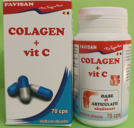 frumusete - Colagen + Vitamina C Favisan, 70 capsule