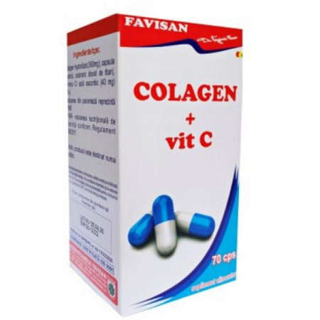 frumusete - Colagen + Vitamina C Favisan, 70 capsule