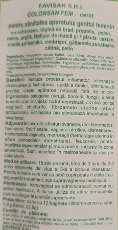 COLONSAN FEM cu 7 plante, 12 supozitoare, Favisan [1]
