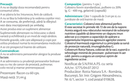 COLOSTRUM anticorpi naturali, 60 capsule, Rotta Natura   la Nana Plafar [1]