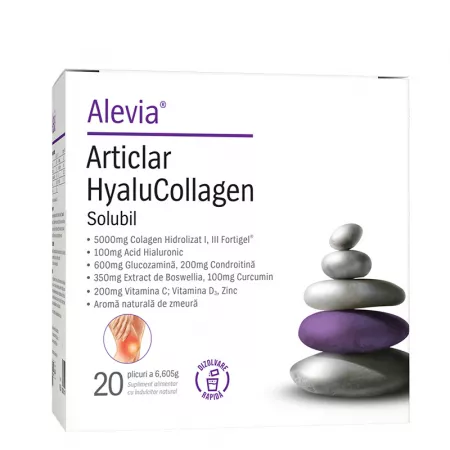 SUPLIMENTE-capsule si lichide - Complex Articlar HyaluCollagen, 20 plicuri, Alevia