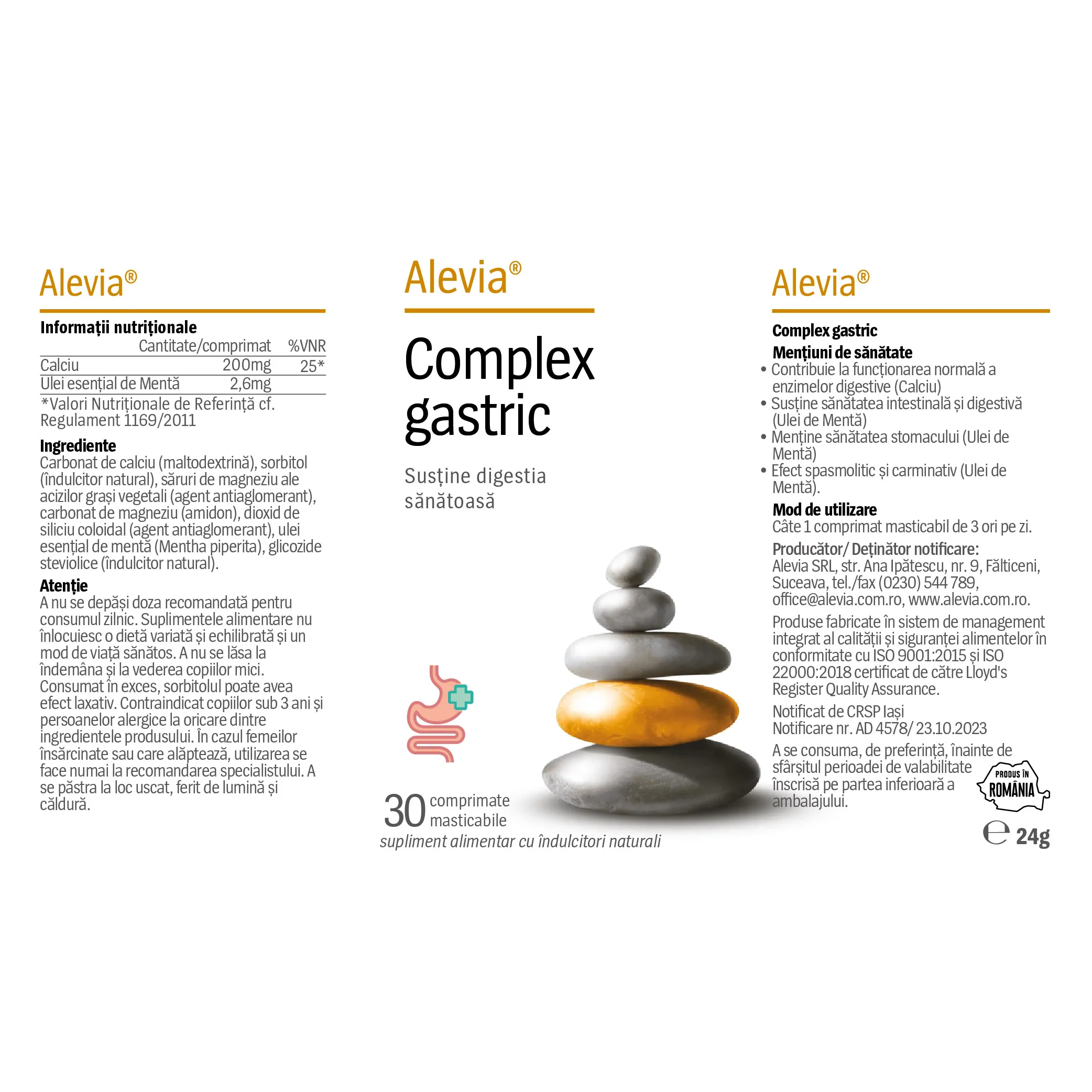 COMPLEX GASTRIC, 30 comprimate masticabile, Alevia la nana plafar [1]