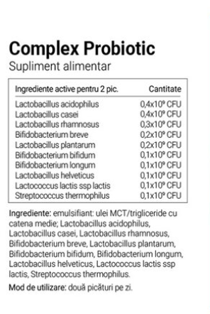 Complex Probiotic Flora 10 tipuri de bacterii, 6 ml, Vitaking [2]