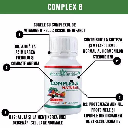 COMPLEX VITAMINA B NATURAL 120 capsule, Health Nutrition [2]
