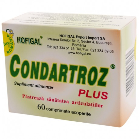 Articulatii si sistemul osos - CONDARTROZ®  PLUS ARTICULATII, 60 comprimate, Hofigal