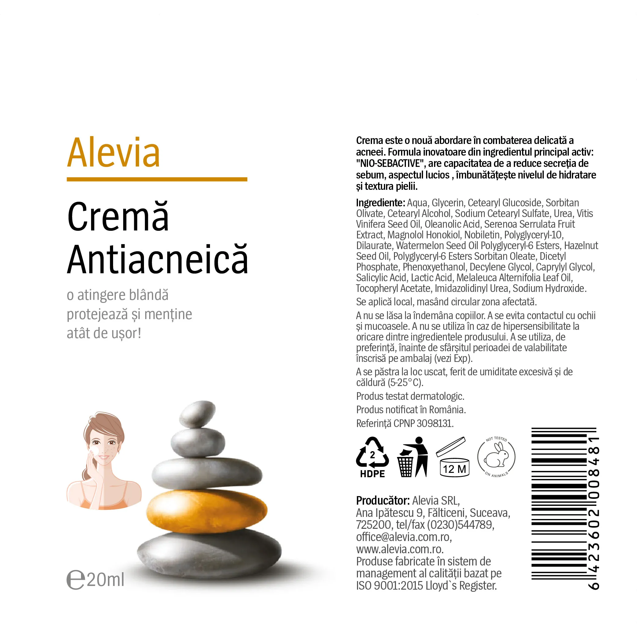 CREMA ANTIACNEICA, 20 ml, Alevia la nana plafar [1]