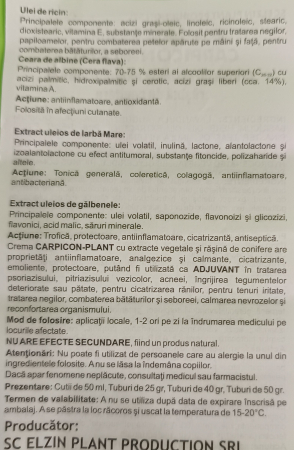 CREMA cu extracte naturale pure și rasina de conifere Carpicon Plant, 50 ml, ElzinPlant la Nana Plafar [2]