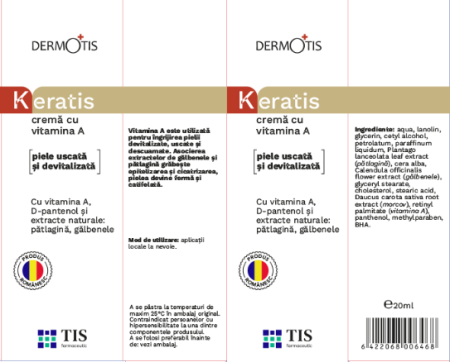 Crema cu vitamina A KeraTis, 20 ml, Tis Farmaceutic la Nana Plafar [1]