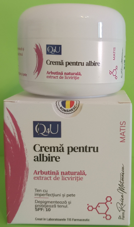 CREMA de FATA pentru ALBIRE cu ARBUTINA NATURALA si EXTRACT de LICVIRITIE, 50ml, TIS Farmaceutic