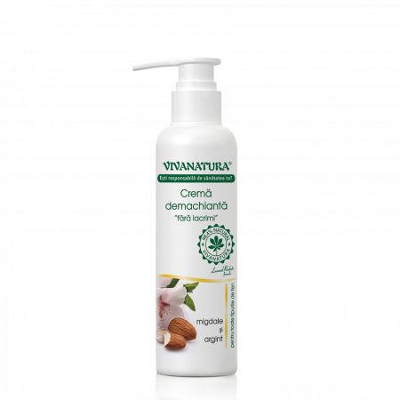 COSMETICE - Crema demachianta „fara lacrimi” cu ulei de Migdale si Argint Coloidal, VivaNatura
