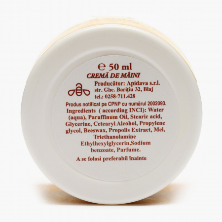 Crema nutritiva de maini cu Miere, Propolis, Ceara de albine, 50 ml - APIDAVA [2]