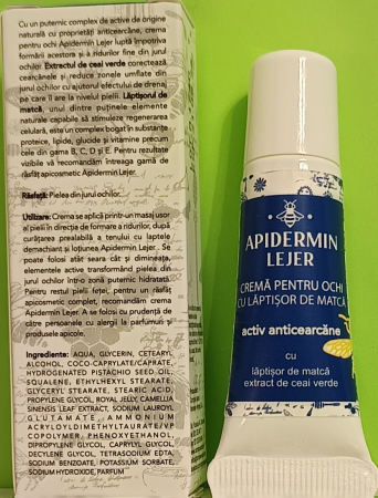 Crema pentru ochi activ anticearcane Apidermin Lejer, 10 ml, Complex Apicol la nana plafar [2]