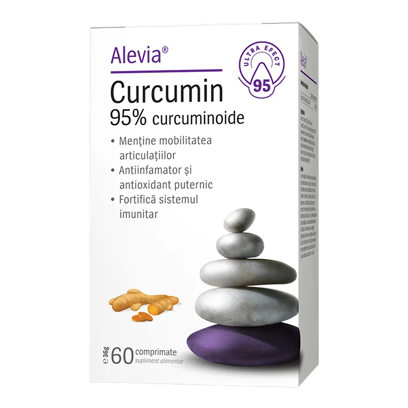 Articulatii si sistemul osos - Curcumin 95% curcuminoide, 60 comprimate, Alevia la Nana Plafar