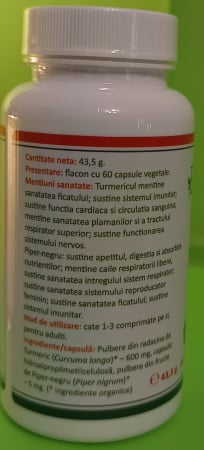 CURCUMIN Organic 600mg & PIPERINA, Health Nutrition [3]