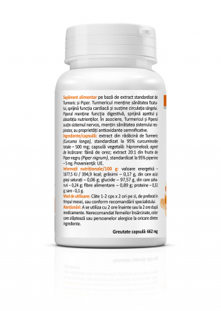 CURCUMIN si PIPERINA 500 mg, Zenyth [1]