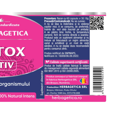DETOX ACTIV,  capsule, Herbagetica la Nana Plafar [2]