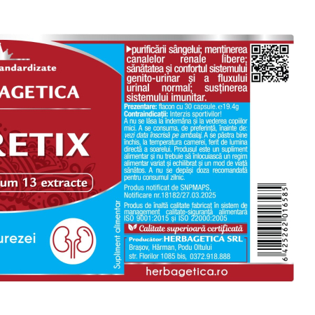 DIURETIX, capsule, Herbagetica la Nana Plafar [2]