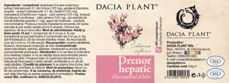 Drenor Hepatic, 60 comprimate, Dacia Plant la Nana Plafar [1]