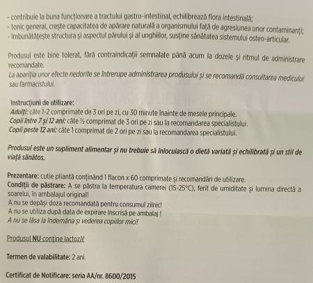 DROJDIE DE BERE cu Alfalfa si Siliciu organic, 60 comprimate masticabile, Hofigal [4]