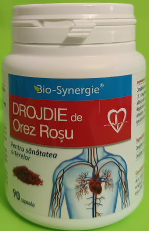 Colesterol si Trigliceride - DROJDIE DE OREZ ROSU, 90 capsule, Bio Synergie la Nana Plafar