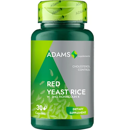 Colesterol si Trigliceride - Drojdie de Orez Rosu RED YEAST RICE 600mg Adams Supplements  la Nana Plafar