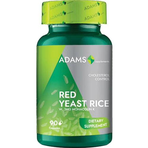 Drojdie de Orez Rosu RED YEAST RICE 600mg Adams Supplements  la Nana Plafar [1]