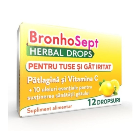 DROPS PENTRU GAT BronhoSept Herbal,12 dropsuri Justin Pharma la Nana Plafar