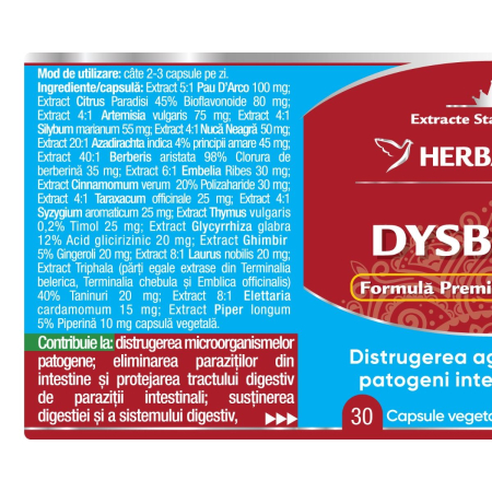 DYSBIOSIS, capsule, Herbagetica la Nana Plafar [1]