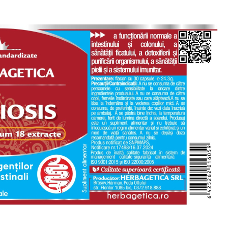 DYSBIOSIS, capsule, Herbagetica la Nana Plafar [2]