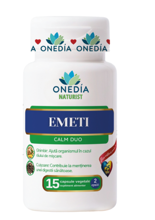 EMETI CALM DUO RAU DE MISCARE 15 capsule Onedia la Nana Plafar