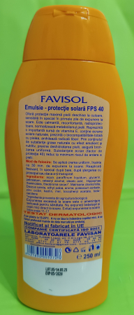 EMULSIE pentru PROTECTIE SOLARA FPS 40 Favisol, 250ml, Favisan [1]