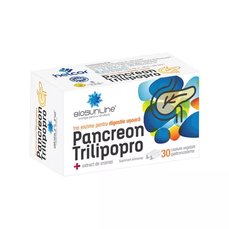 Enzime digestive Pancreon Trilipopro BioSunLine Helcor la Nana Plafar