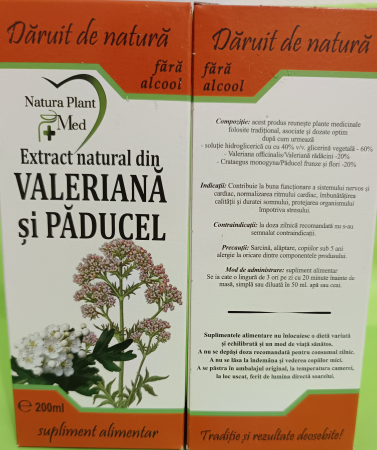 Extract din Valeriana și Paducel, 200 ml (fara alcool) - NATURAPLANT [2]