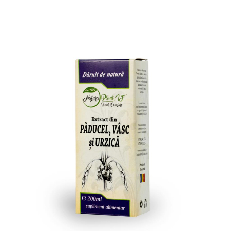 extracte cu sau fara alcool - EXTRACT HIDROALCOOLIC Păducel, Vâsc Urzică 200ml Natura Plant la Nana Plafar