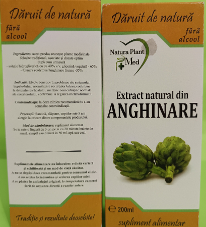 Extract natural din Anghinare, 200 ml (fara alcool) - NATURAPLANT la Nana Plafar [2]