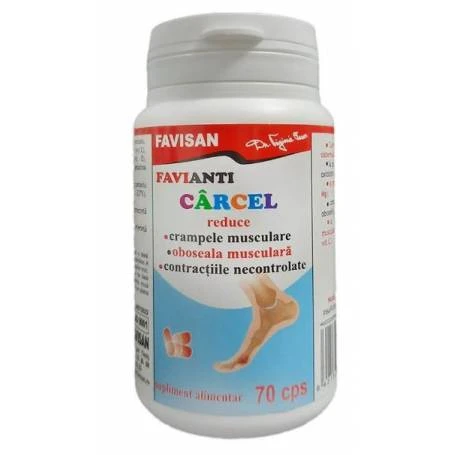 Musculatura: dureri, intinderi musculare - FAVIANTI CARCEL 70 capsule, Favisan