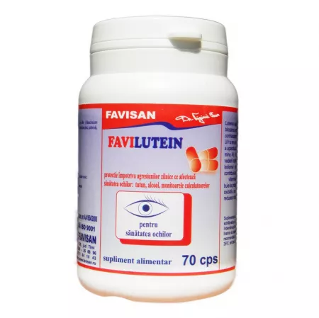 sanatate oculara - Favilutein, 70 capsule, Favisan