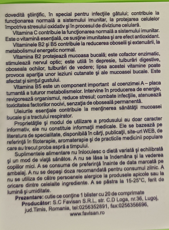 FAVISEPT 1 cu Ghimbir, 20 comprimate, Favisan laa Nana Plafar [4]