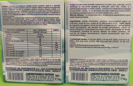 FAVISEPT 1 cu Ghimbir, 20 comprimate, Favisan laa Nana Plafar [6]