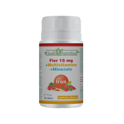 SUPLIMENTE PENTRU ADULTI - FIER 15mg + Multivitamine+Minerale 60 tablete Health Nutrition