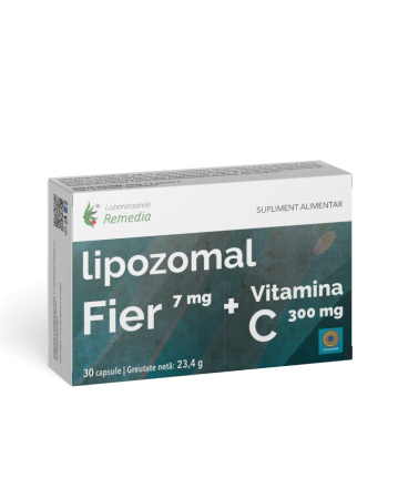 ENERGIE si VITALITATE; OBOSEALA - FIER Lipozomal + vitamina C, 30 capsule, Remedia la Nana Plafar