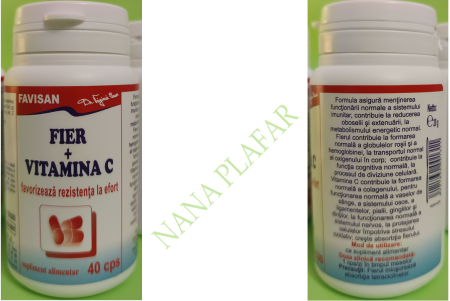 Fier + Vitamina C, 40 capsule, Favisan la Nana Plafar [1]
